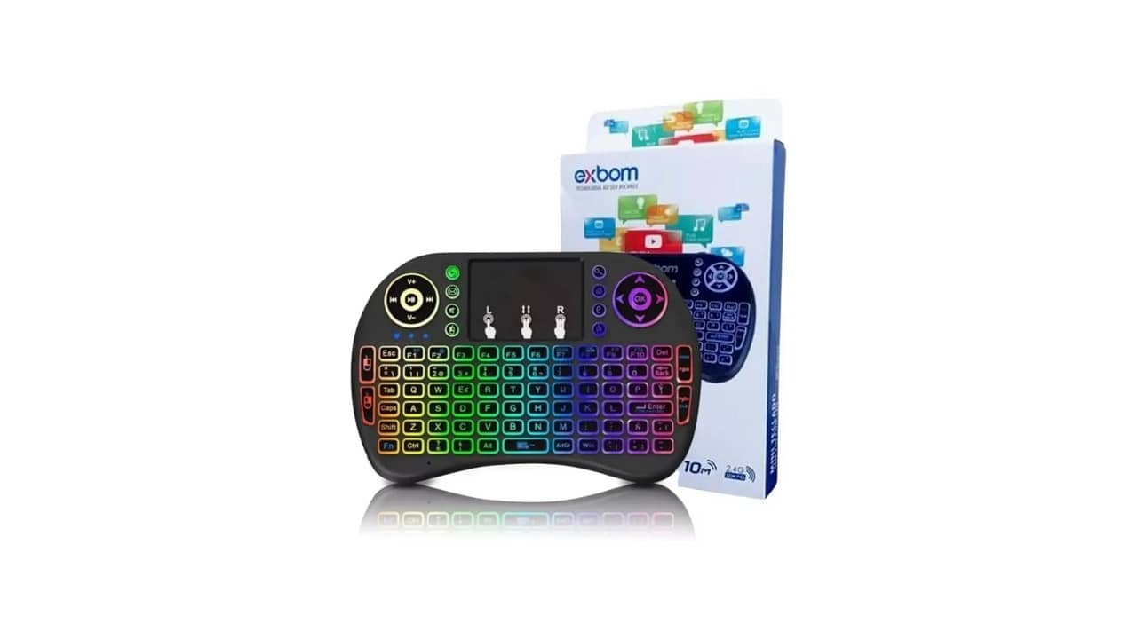 Melhor mini teclado para Tv box com Iluminação RGB