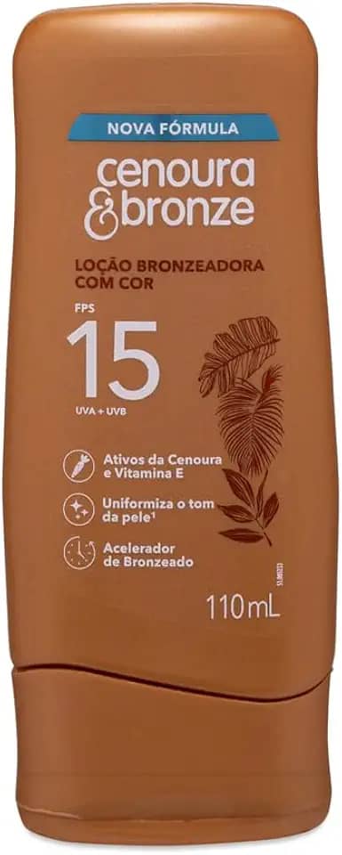 Loção Bronzeadora com Cor FPS 15 Cenoura & Bronze 110ml