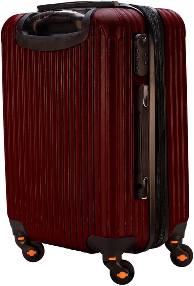 Mala de Viagem de Bordo Abs 10kg Expansiva ANAC 360 Graus com Senha (Vinho)