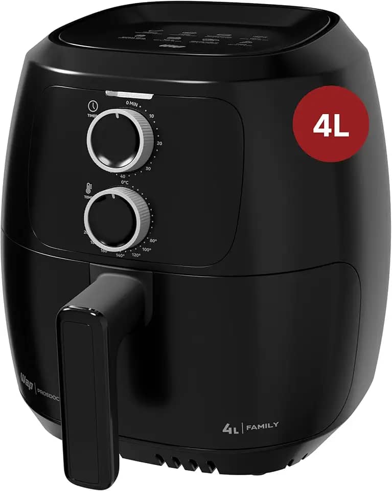 WAP Fritadeira Elétrica Air Fryer FAMILY WAFF2-P 4 Litros, Preto, Revestimento Antiaderente, 1500W 127V