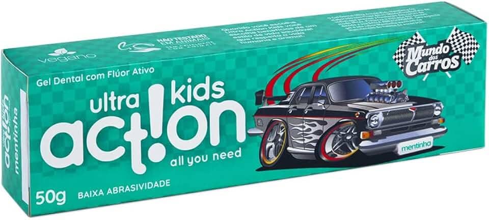 Ultra Action Creme Dental Infantil Mundo Dos Carros Mentinha Boni Kids
