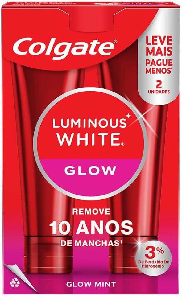Colgate Creme Dental Para Clareamento Luminous White Glow 70g 2 un