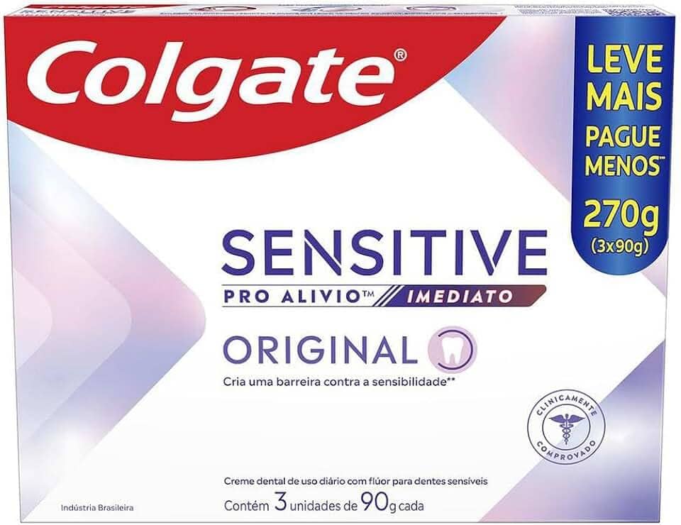 Creme Dental Para Sensibilidade Colgate Sensitive Pro-Alívio Imediato Original 90g Leve 3 Pague 2