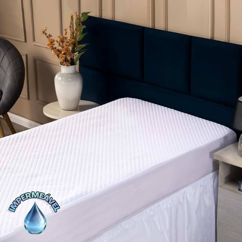 Capa de Colchão Impermeável Matelado Solteiro Branco