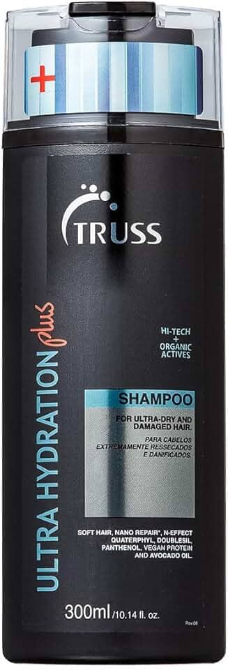 Truss Shampoo Ultra Hydration Plus | Hidratação Profunda, Proteção Térmica e Nano Reparação para Cabelos Secos e Danificados | 300ml