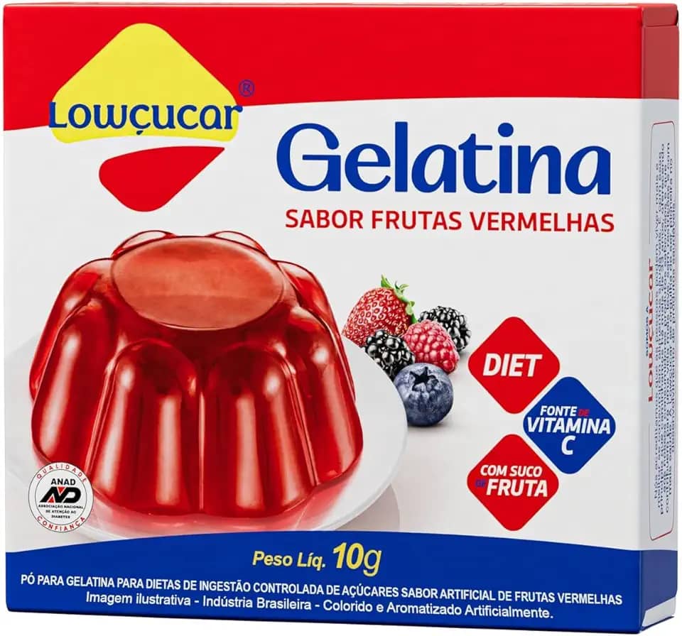 Lowcucar Gelatina Frutas Vermelhas 10G