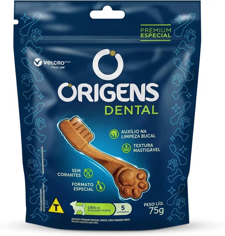 Petisco Origens Dental Porte Pequenos 75g Limpeza dos Dentes